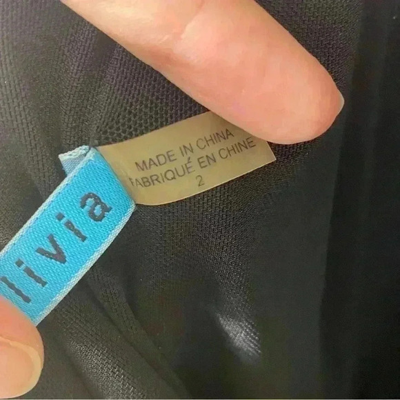 Alice + Oliva black leather sleeveless LBD little black dress 2 timeless - Picture 5 of 5